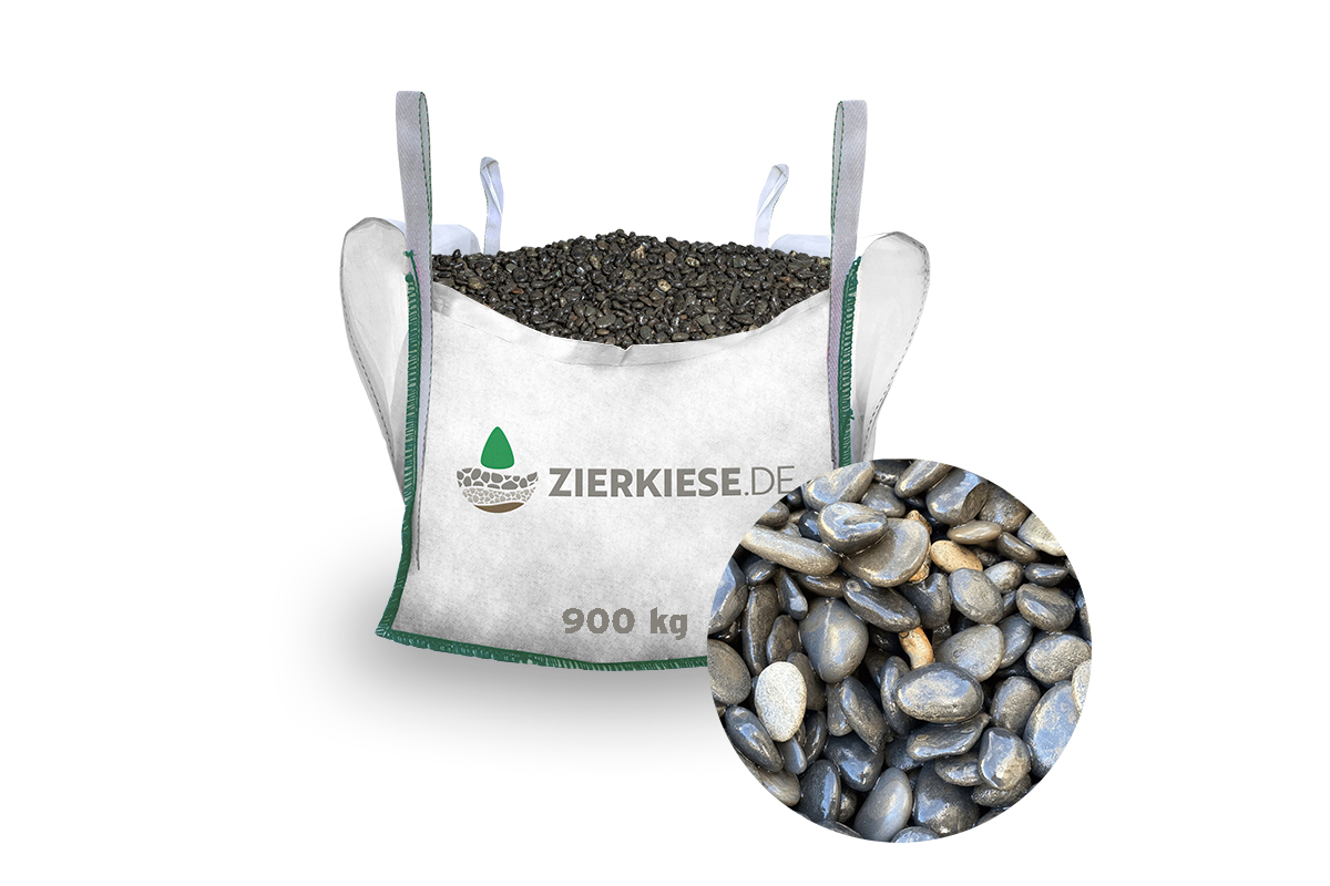 Beach Pebbles schwarz 5-8 mm Big Bag 0,5 m³ / Barfusskies Bild