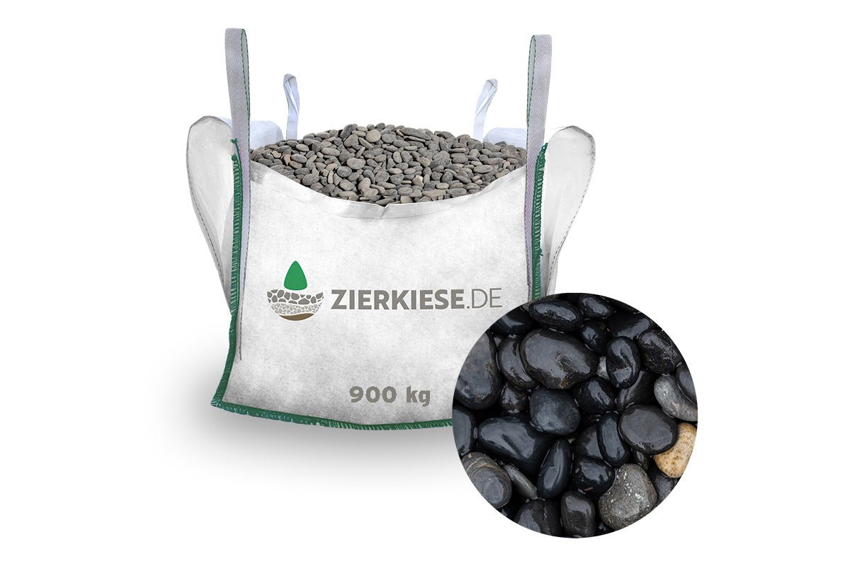 Beach Pebbles schwarz 8-16 mm Big Bag 0,5 m³ / Edler Barfußkies & Zierkies kaufen Bild