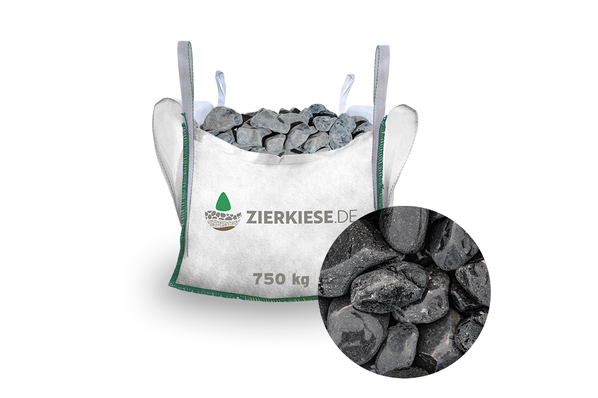 Marmor-Rundkies Schwarz-Anthrazit 40–60 mm – Markante XXL Dekosteine kaufen Bild